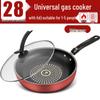 Crystal Diamond Non-stick Universal Flat-bottom Wok for Induction & Gas Stoves, Stir-fry & Frying Pan