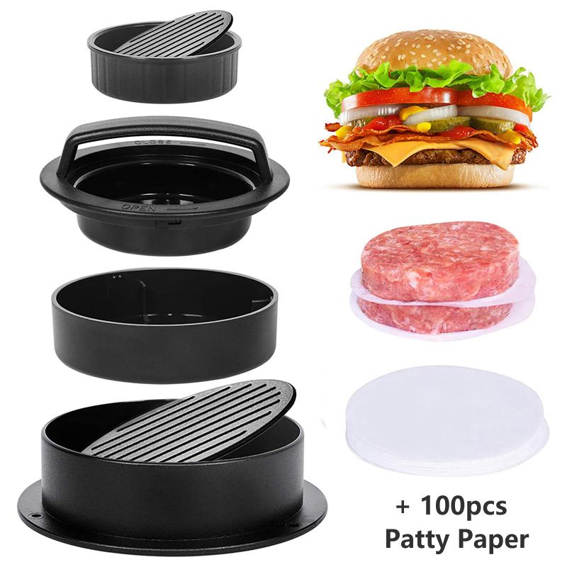 Hamburger Press Stuffed Burger Patty Maker 2-in-1 Adjustable BBQ Burger Beef Meat Press Mold Kitchen Tools Cooking Accessories