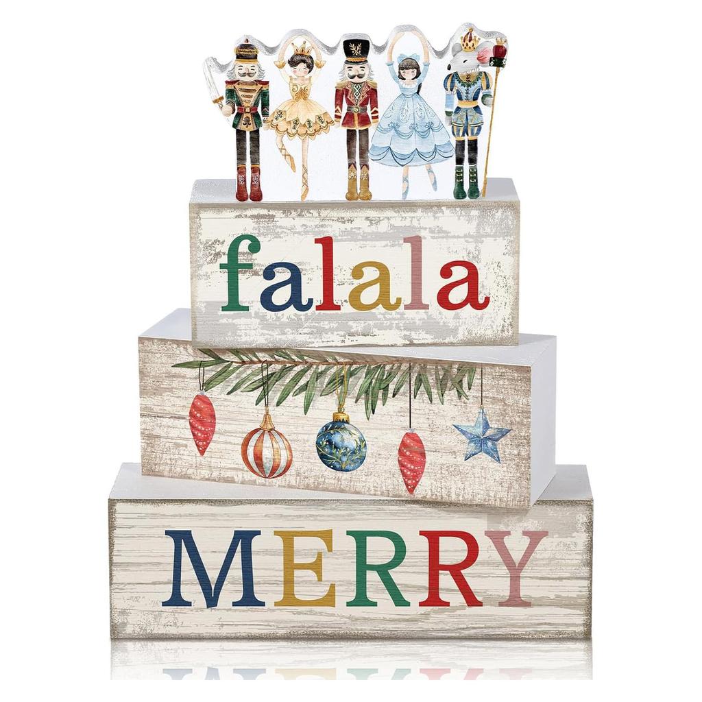 4Pcs Football Table Decorations Football Tiered Tray Decor Sport Game Centerpiece Sign Decorative Rugby Stack Block Gift for Fans Club Tailgate