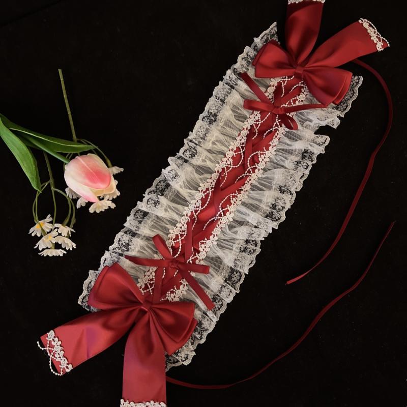 Женская повязка для волос Лолита Повязка на голову Сладкий бант Кружево Аксессуар Лолита Японская Лолита Горничная Универсальный Каваи Головной убор