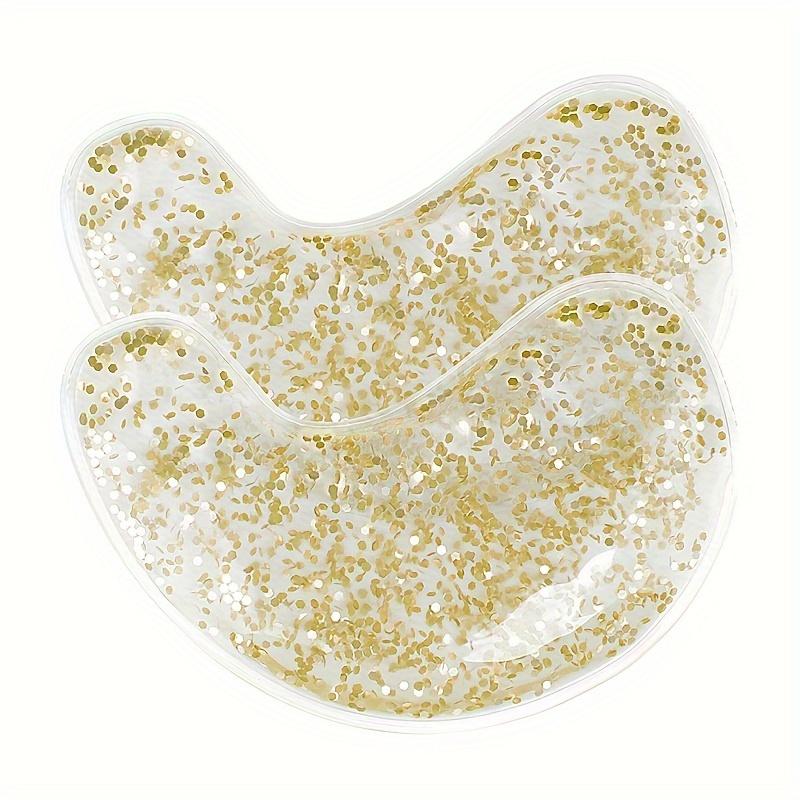 1 пара многоразовых гелевых масок для глаз с блестками и пайетками - двойная температура, терапия горячим и холодным компрессом для успокоения опухших глаз, темных кругов, облегчения мигрени