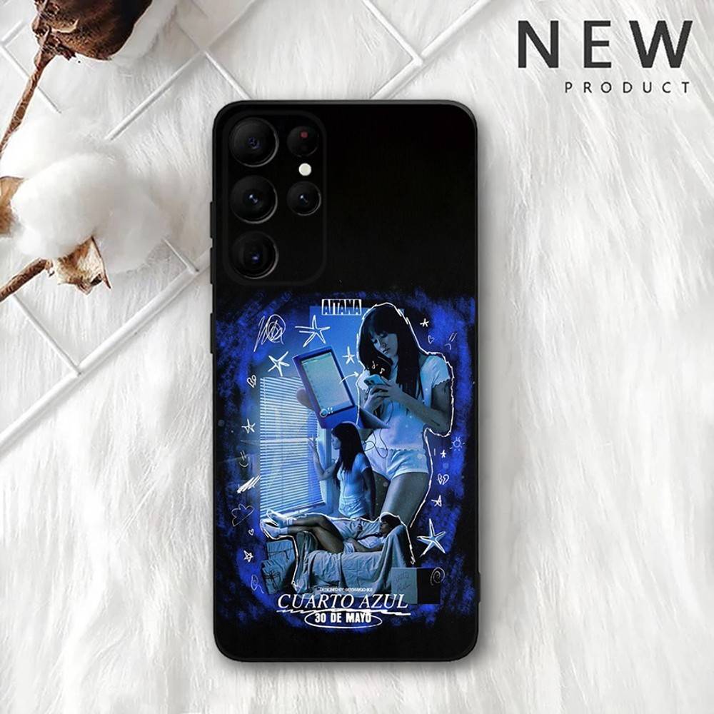 Чехол для телефона Cuarto A-AitanaS Синий для Samsung S 25,24,23,22,30,21,10,9,Ultra,Plus,Lite,FE,4,5G Черный Мягкий Чехол