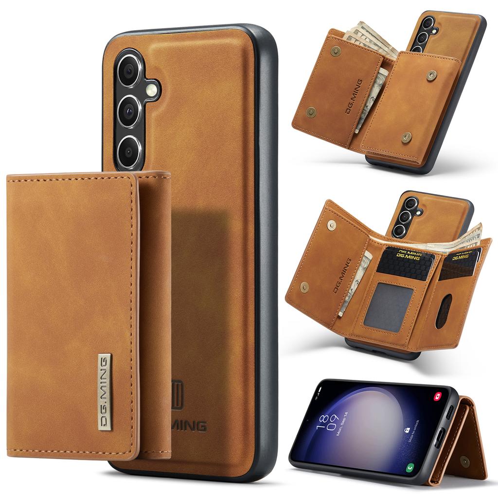 Чехол DG.MING M1 Series для Samsung Galaxy S25+, чехол-подставка из искусственной кожи со съемным кошельком