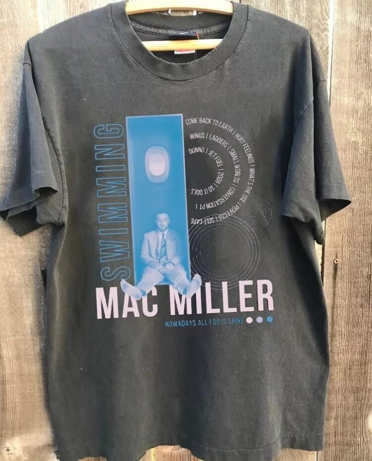 Mac Miller Shirt Mac Mac Miller Swimming Charcoal Unisex Tshirt Reprint S5XL Unisex T-Shirt