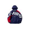 Мужские толстовки с капюшоном Li Ning Big Logo Half-Zip Loose с капюшоном синего цвета AFDQ025-3