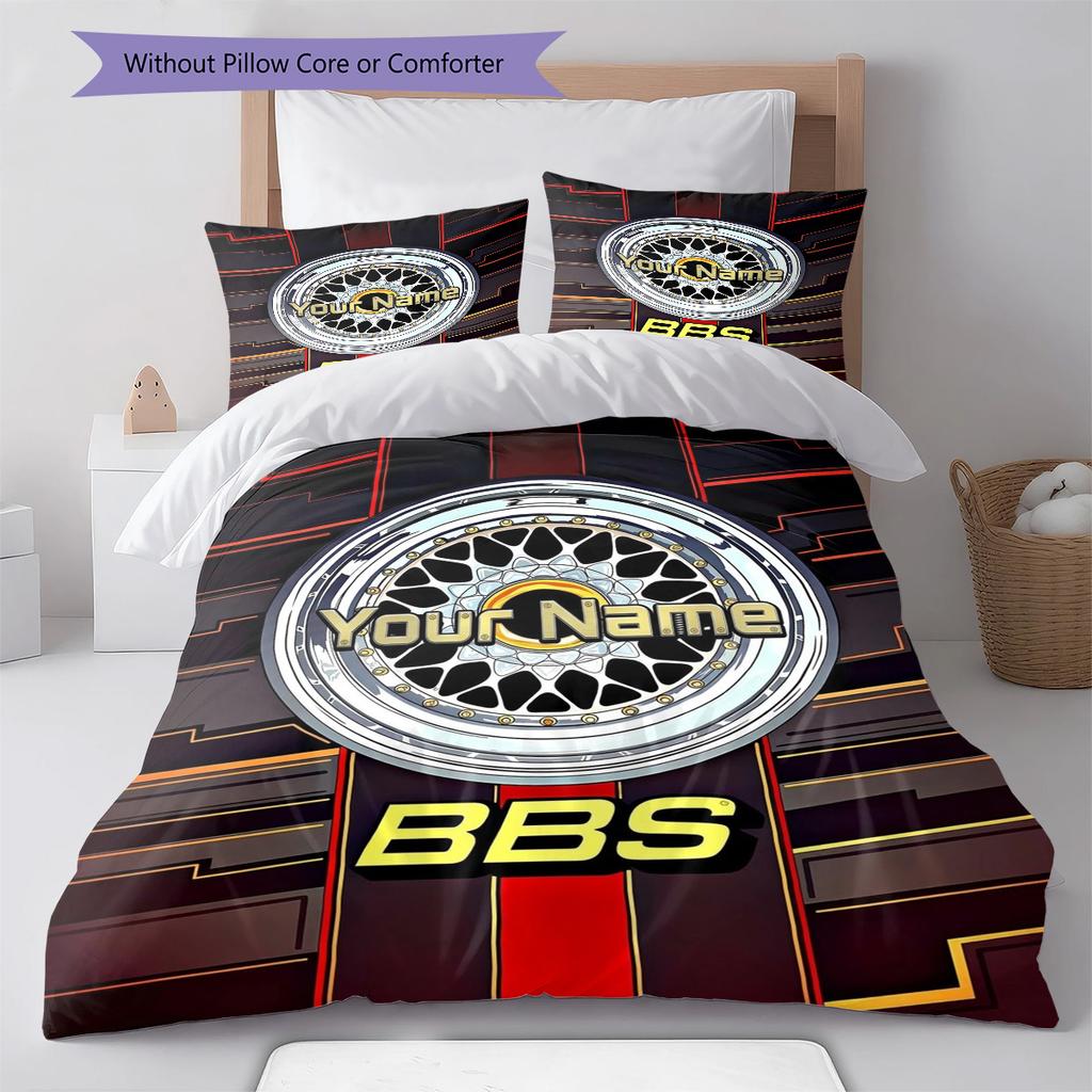 Bbs Gear Logo Custom Name Pattern Bedding Quilt Set Quilt Cover Pillowcase Home Birthday Gift(1 * duvet cover + 2 * pillowcase, without core)