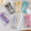 6pc/set Lovely Gel Pen with Storage Bag Simplicity Candy Color Stationery Gel Pen 0.5mm Black Ink Scrapbook Pen Writing Supplies