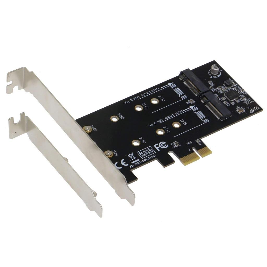 Адаптер Sedna PCI Express Dual M2 B SATA SSD с низкопрофильным кронштейном не - (Ключ 6G) (SSD-накопитель включен).