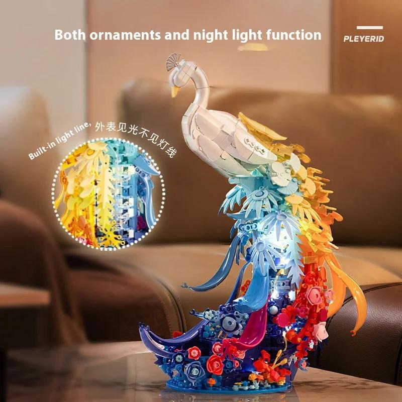 Non-Toxic Animals Flowers Peacocks Assembled Models Building Blocks Toys Light Home Furnishings Decorations Valentine'S Day Gifts