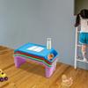 Bymaocar 4pcs Plastic Kids Lap Breakfast Desk Tray with Side Pockets, Portable Regular Dining Bed Table Reading Stand Kid's Desk