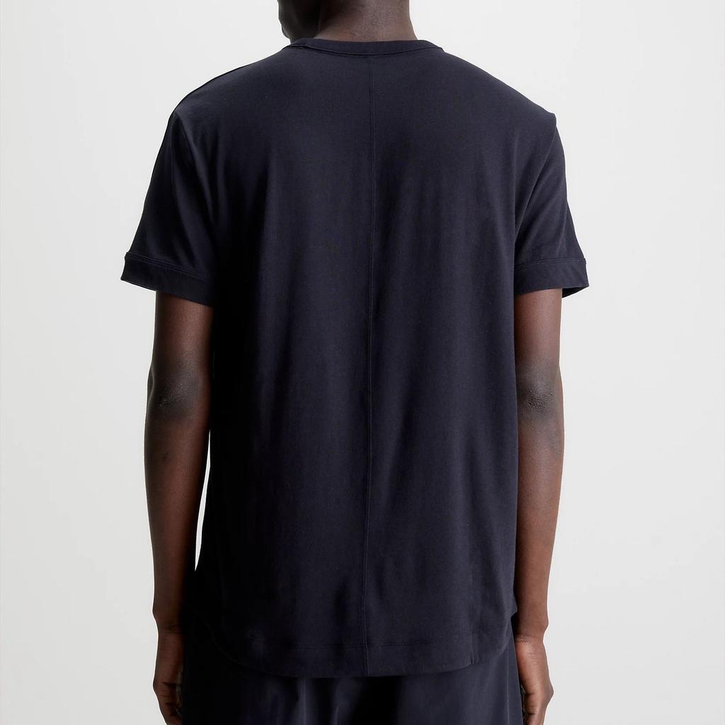 Calvin Klein SS23 Футболка с круглым вырезом и коротким рукавом с принтом букв, мужские топы, черная 00GMS3K104-BAE