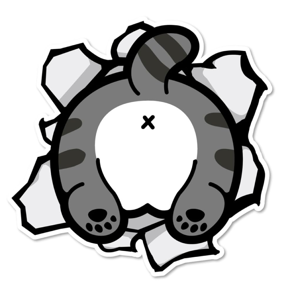 Милая наклейка с иллюстрацией кота, водонепроницаемая, забавная наклейка (Тип B, ягодица)