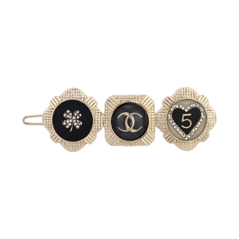 Chanel Металлическая смоляная заколка для волос женская золотая
