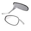 1 Pair Chrome Aluminum Left+Right Oval Motorcycle ATV Side 10mm Rearview Mirror