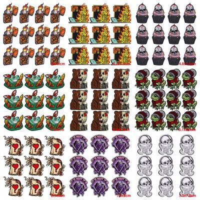 Патч с вышивкой Череп Панк для одежды Термоадгезивные патчи Пришивные патчи для одежды Патч Хип-хоп Термоплавкая/Пришивная наклейка