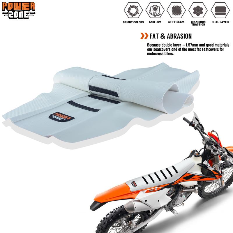 Powerzone Universal Seat Cover Soft Waterproof Non-slip Ribbed Motorcycle Seat Cover For SXF EXC KXF CRF YZF WR TC TE
