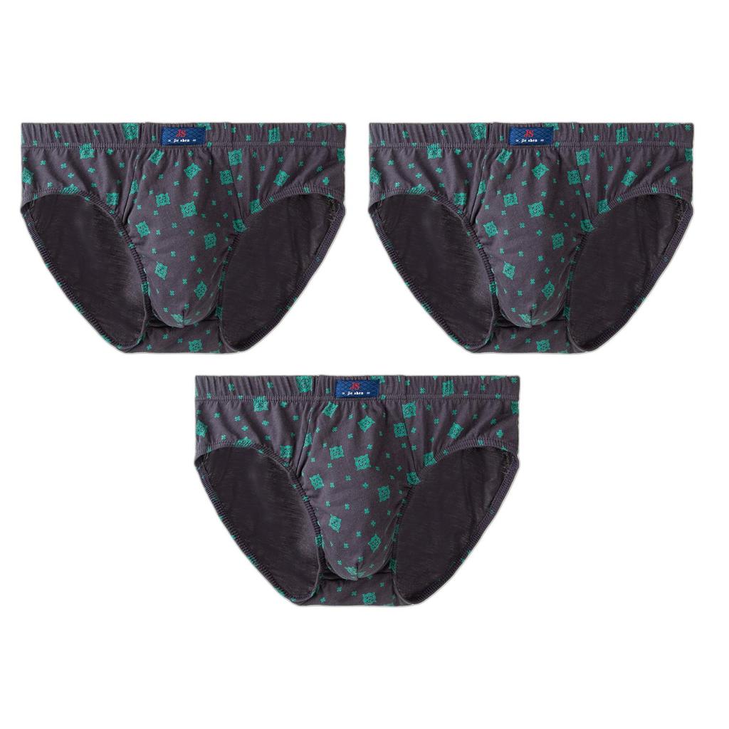 3Pcs Men's Cotton Briefs Knickers Printing Panties Breathable Underwear Youth Comfortable Underpants L XL XXL 3XL 4XL