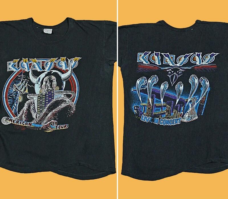 1979 Kansas American Tour Basic black Remake T shirt Classic tee