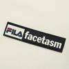 Fila Fusion X Facetasm Блок Цвета Круглый Вырез Свободный Крой Модное Спортивное Вязаное Платье С Коротким Рукавом Женские платья Соломенно-Белый T11W427301F-IV