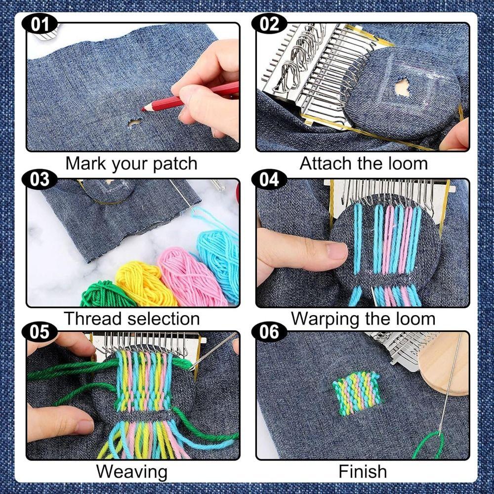 Metal Tool Small Woven Machine Wooden Frame Weaving Loom Kit Mini Loom Machine Mending Socks