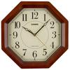 Wall Clock Radio Brown Diameter 29.5cm Analog Octagonal Wooden Frame IQ-1106J-5JF