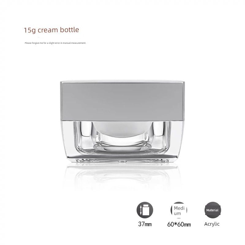 [5g10g15g20g30g50g Black Cover Square Bottle] Classic Acrylic Cream Spray Bottle Subpackaging Empty Bottles