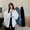 Spring Summer Women Shirt Oversize Elegant Blouses for Women Lantern Sleeve Shirt Mid-length Shir Coat Women Tunic