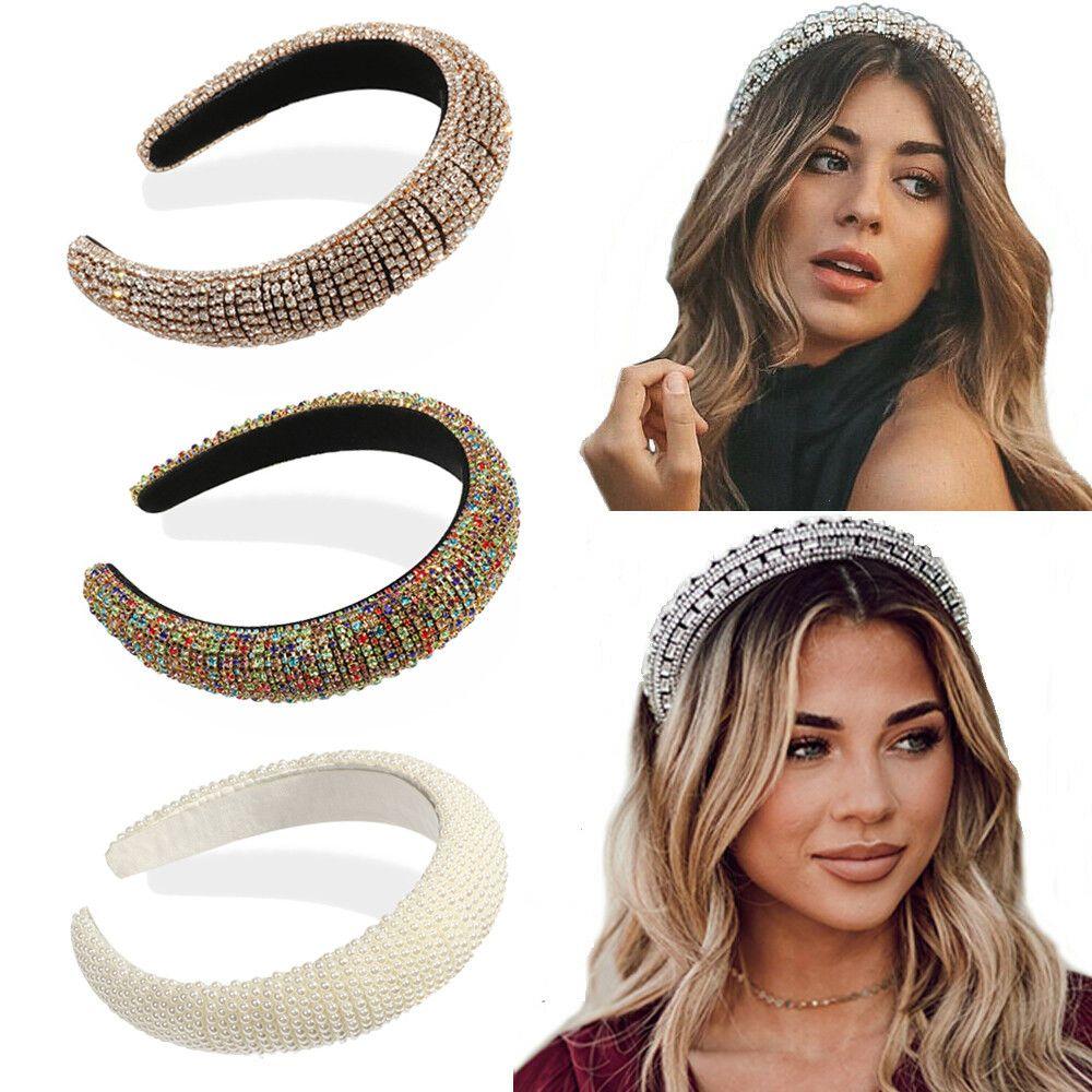 Headband Hair Hoop Luxury Full Crystal Wedding Headdress Rhinestone Pearl Haiband Baroque Tiara