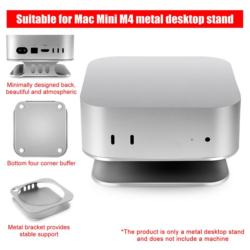 Mini Computer Matel Desktop Stand For Mac Mini M4 2024 Stand Bracket Aluminum Mount Dock Holder Pc Cooling Accessories