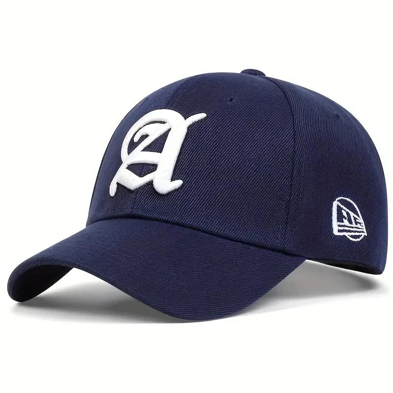 Унисекс бейсболки с вышивкой буквы A, весенне-осенняя уличная регулируемая повседневная шляпа, хип-хоп шляпа, солнцезащитная шляпа