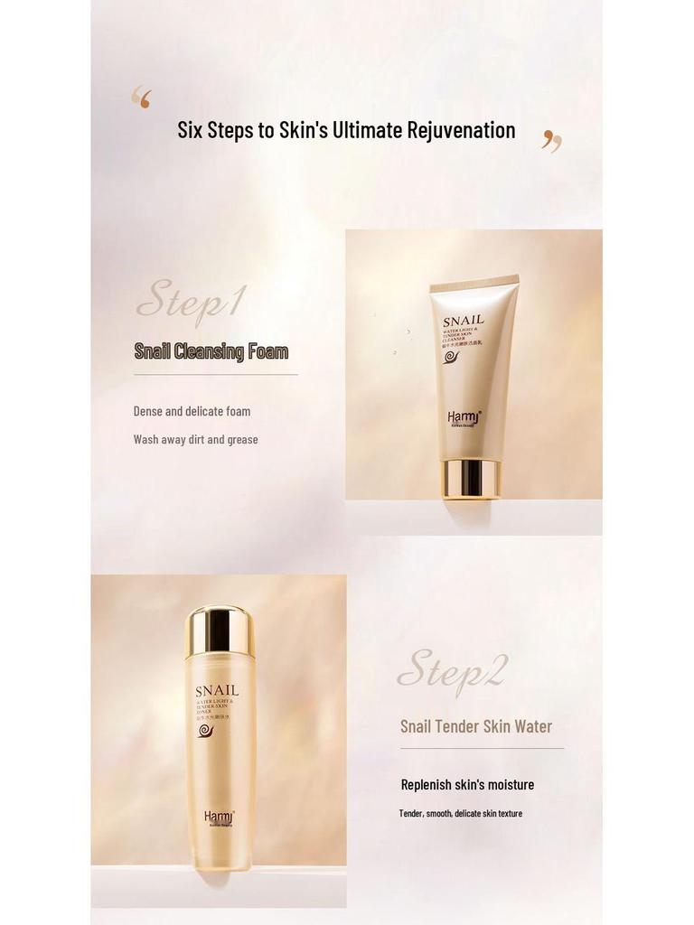 Шесть средств для ухода за кожей с муцином улитки: Подарочный набор: Увлажняющий и Восстанавливающий Лосьон и Крем