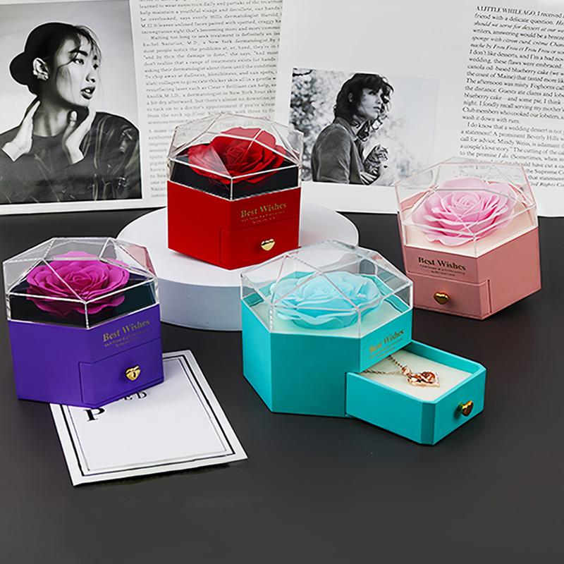 Valentine's Day Container Transparent Soap Flower Birthday Party Packaging Box Creative Gift Accessories