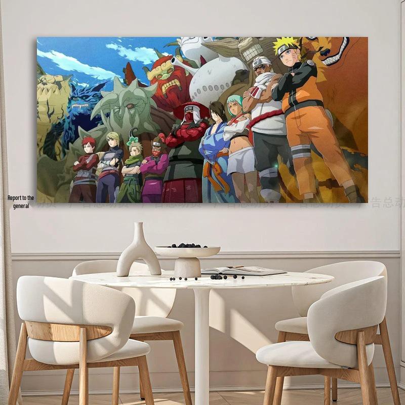 Настенное панно Naruto Shippuden: Арт Боруто с Наруто, Саске и Итачи - Большой Декор для Комнаты, Самоклеящийся Постер.