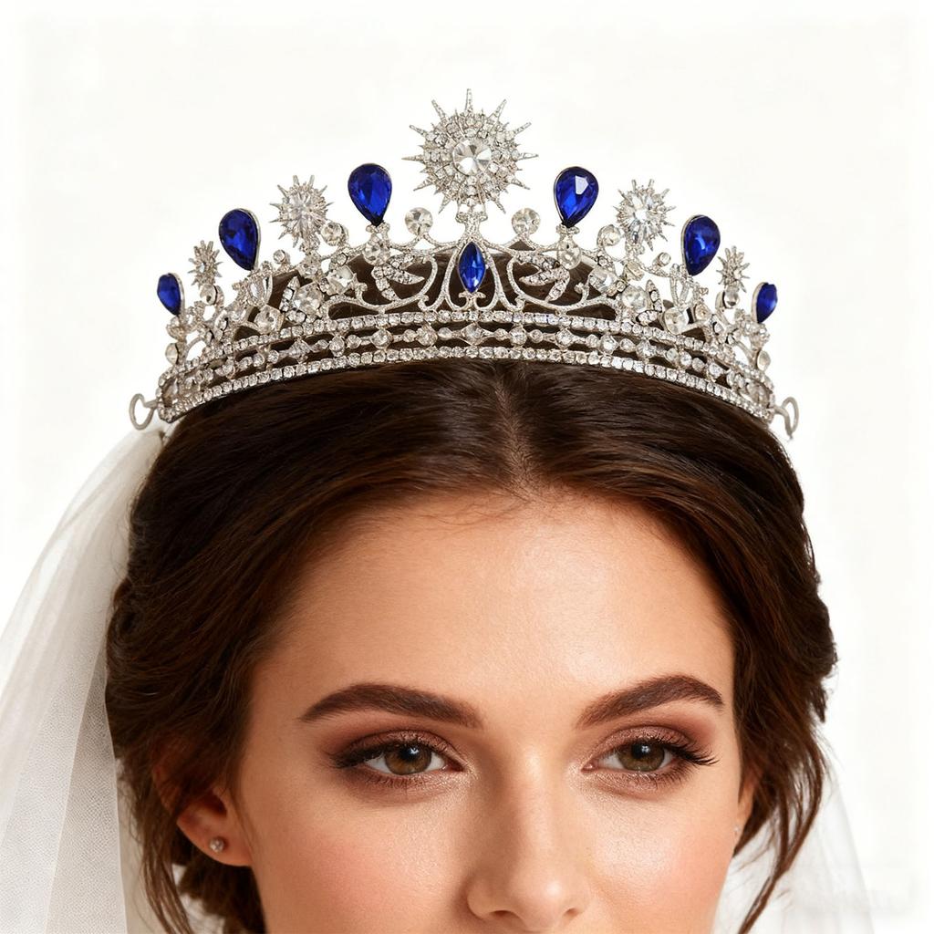 Bridal Crown Sunflower Rhinestone Princess Crown for Women Bridal Wedding Prom Birthday Hair Accessories
