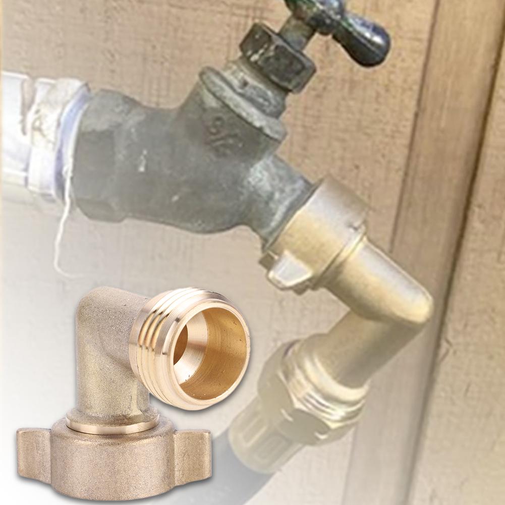 Латунный садовый шланговый отвод 90 градусов с уплотнительными кольцами, цельные латунные фитинги для труб, шланговый отвод 3/4 дюйма для автофургона, кемпера, каравана, водозаборника