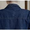 Plus Size Fashion Lapel Women Casual Denim Buttons Vintage Jeans Jacket Cardigan