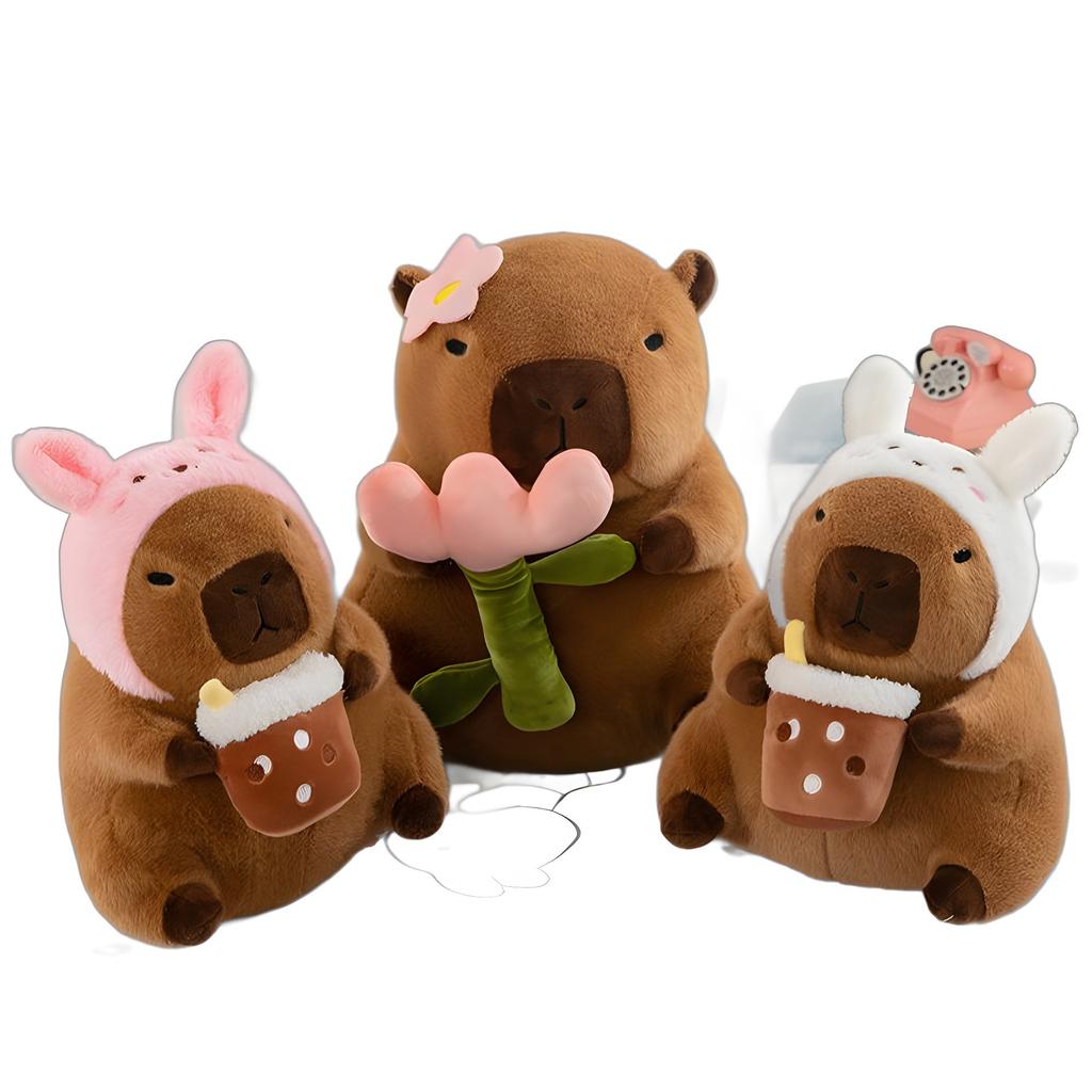 Интернет-знаменитость превратилась в плюшевую игрушку капибару, крышку для стакана молочного чая, куклу капибару, игрушку, подарок на день рождения, тряпичную куклу