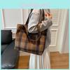Trendy Korean Style Blue Brown Red Shoulder Tote Bag For Women With Unique Design
