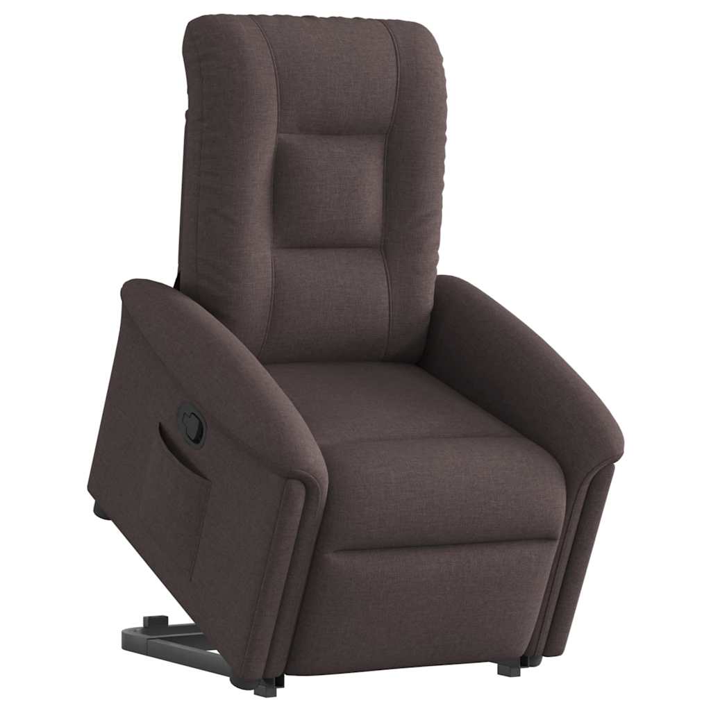 Relax Chair with Rising Function by Dark Brown Fabric