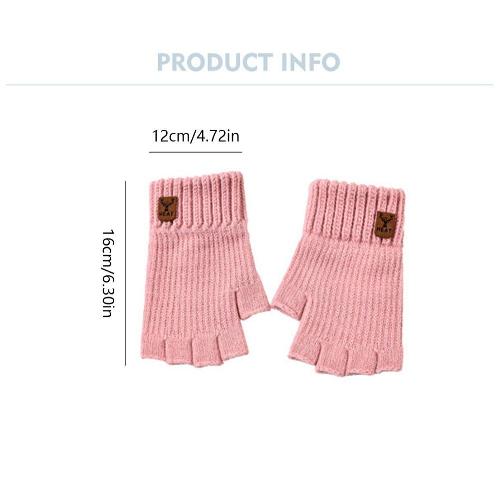 Thicken Warm Gloves Elastic Half Finger Gloves Fashion Knitted Mittens for Working
