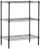 Amazon Basics 3-Tier Steel Shelf, Metal Rack, 340kg Load Capacity, 58.9cm Wide X 34cm Deep X 76.2cm High, Black