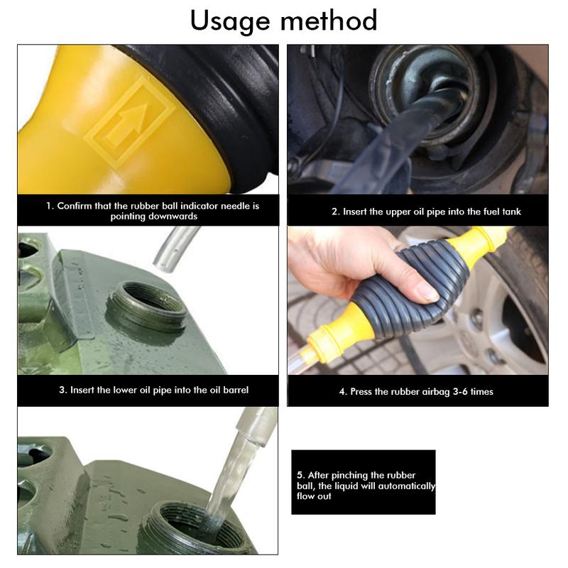 Oil Extractor Manual Gasoline Universal Hand Fuel Pump Manual Suction Pipe Liquid Manual Pump Fuel Saver Emergency Siphon Pump