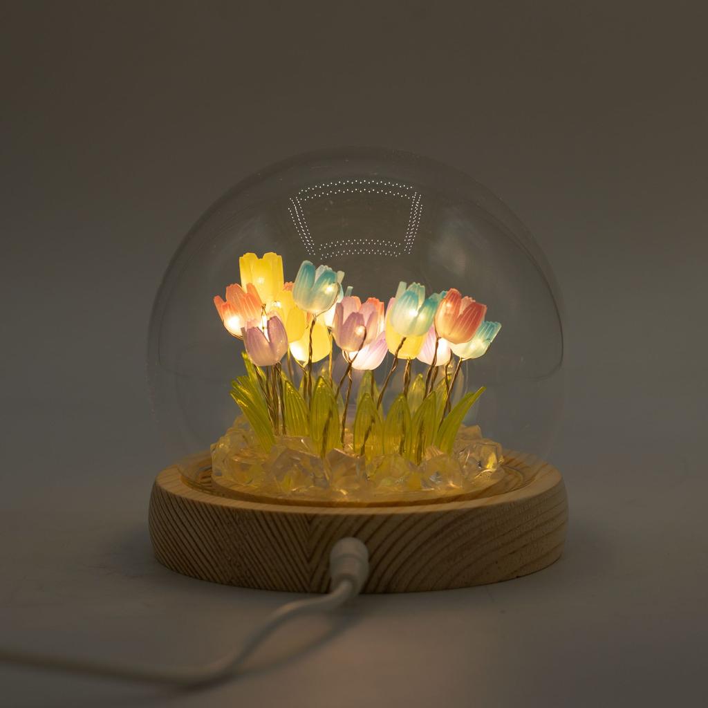 Floral Glow Garden Dome – 20 Multi Tulips – LED USB