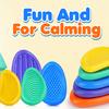 6Pcs/Set Silicone Sensory Stone Toy Anxiety Stress Relief Portable Travel Calming