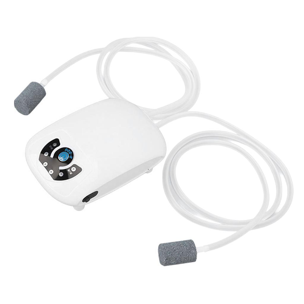 Aquarium Oxygen Pump Silent 2 Outlets Small Portable Fish Tank Air Bubbler Pump for Fishing Home