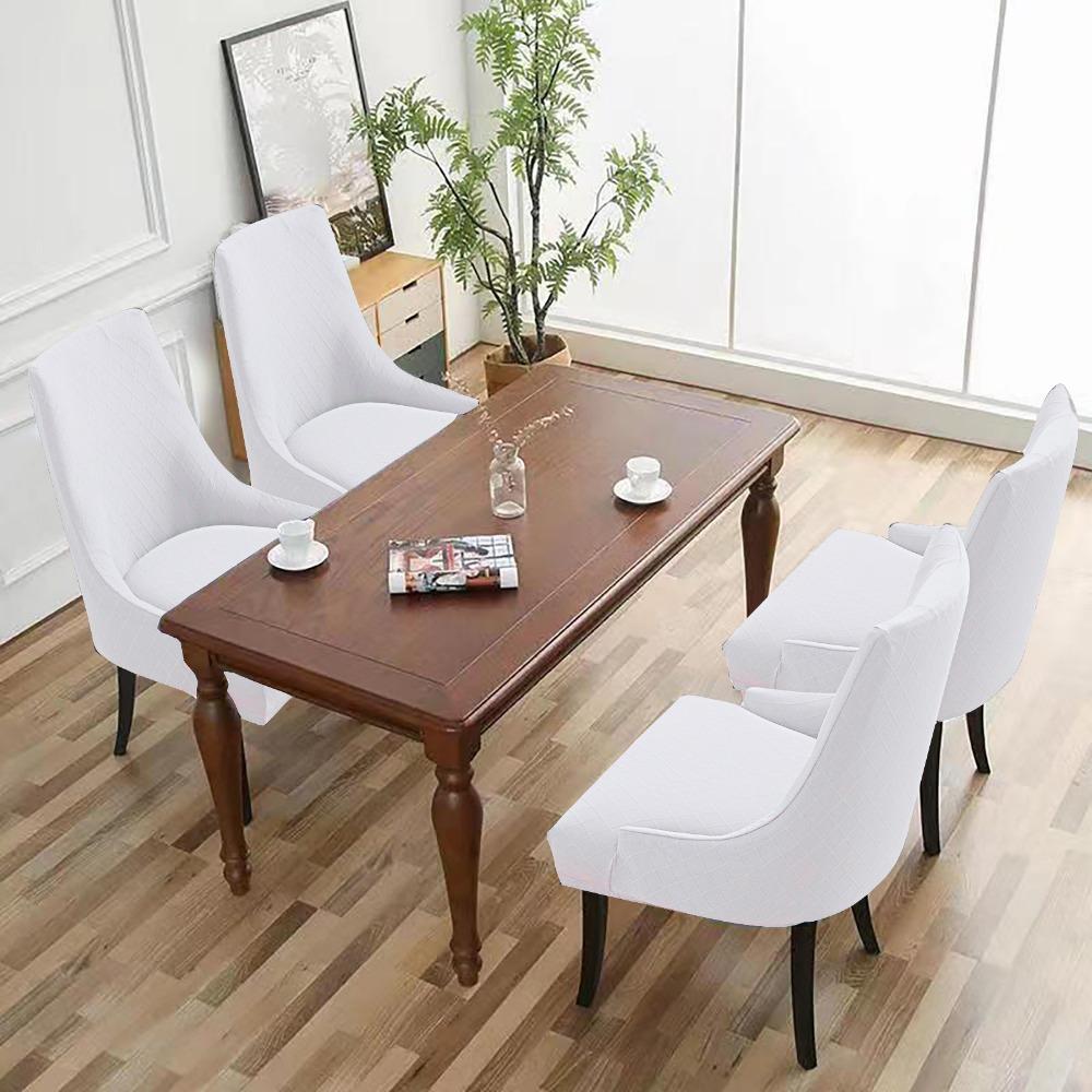 Waterproof Diamond Jacquard Stretch Chair Cover Elastic Dining Armchair Slipcover