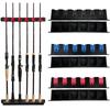 Wall Mount Fishing Rod Rack Vertical Fishing Pole Holders Store 6 Rods Rod Storage Racks for Garage