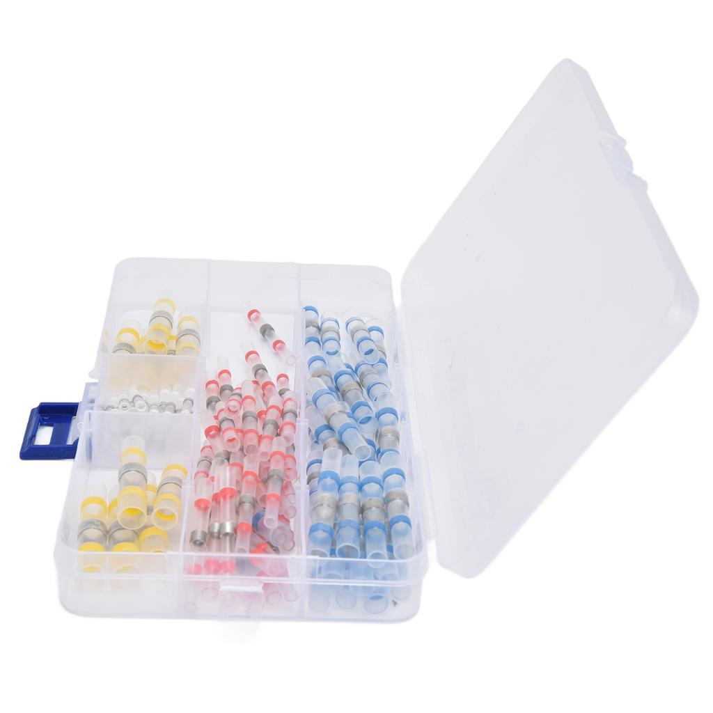 100 шт. комплект термоусадочных стыковых соединителей с припоем, изолированные водонепроницаемые клеммы для электрических проводов