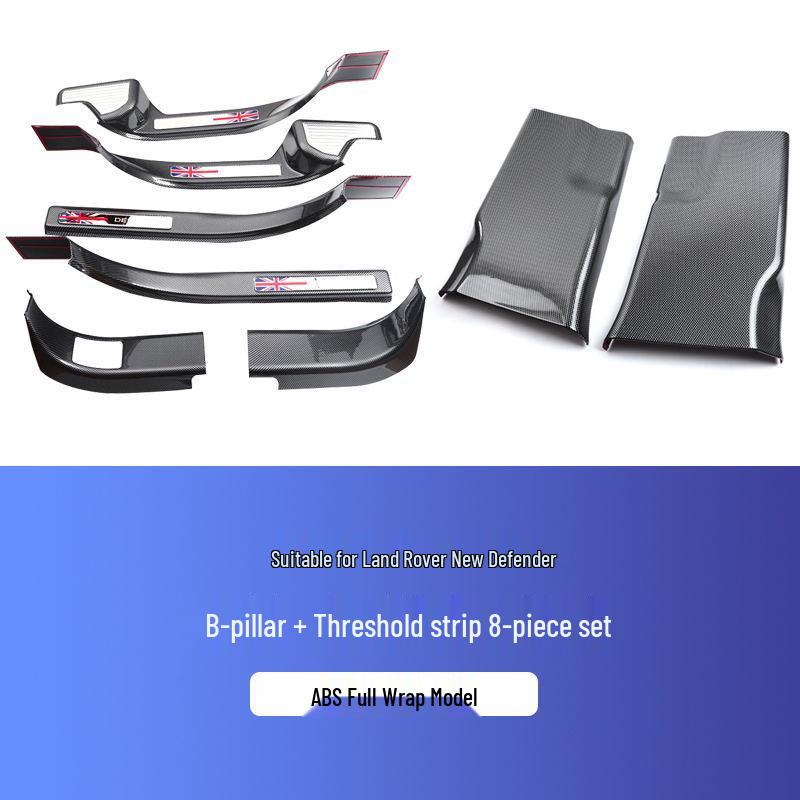 Fits 2020-2025 Land Rover Defender Kick Plates: Tailgate Scratch-Resistant Sill Strips for Interior Modification.