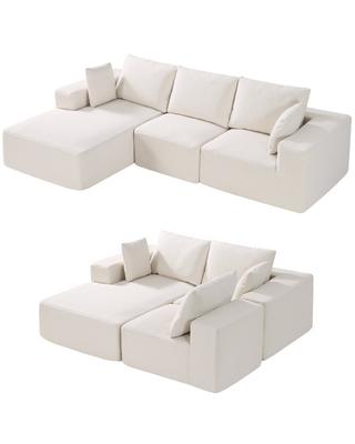 Modular Sectional Sofa, L Shaped Modular Sofa with Chaise, Cloud Sectional Couch with High Rebound Sponge and Density